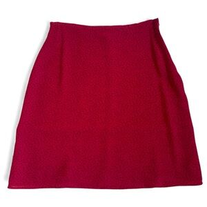 Style & Co. Elegant Vintage A-Line Skirt in Vibrant Red with Tiny Floral Pattern